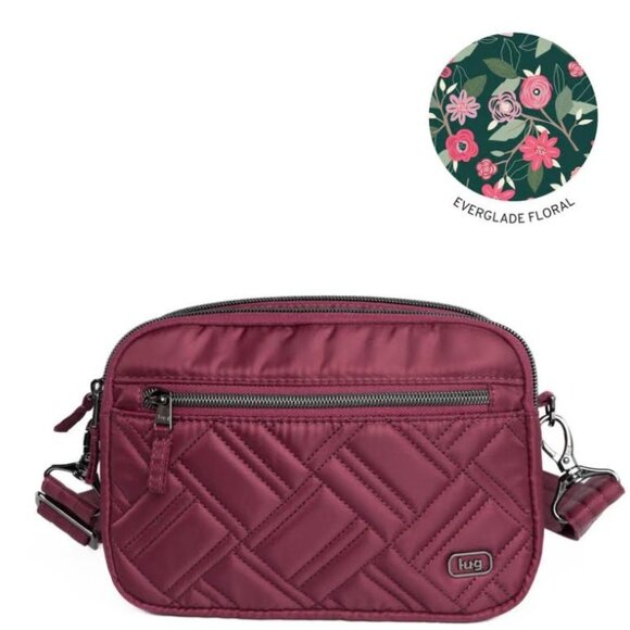 Lug Super Coupe 2 Convertible Crossbody Bag Raspberry - Everglade Floral - Picture 1 of 13